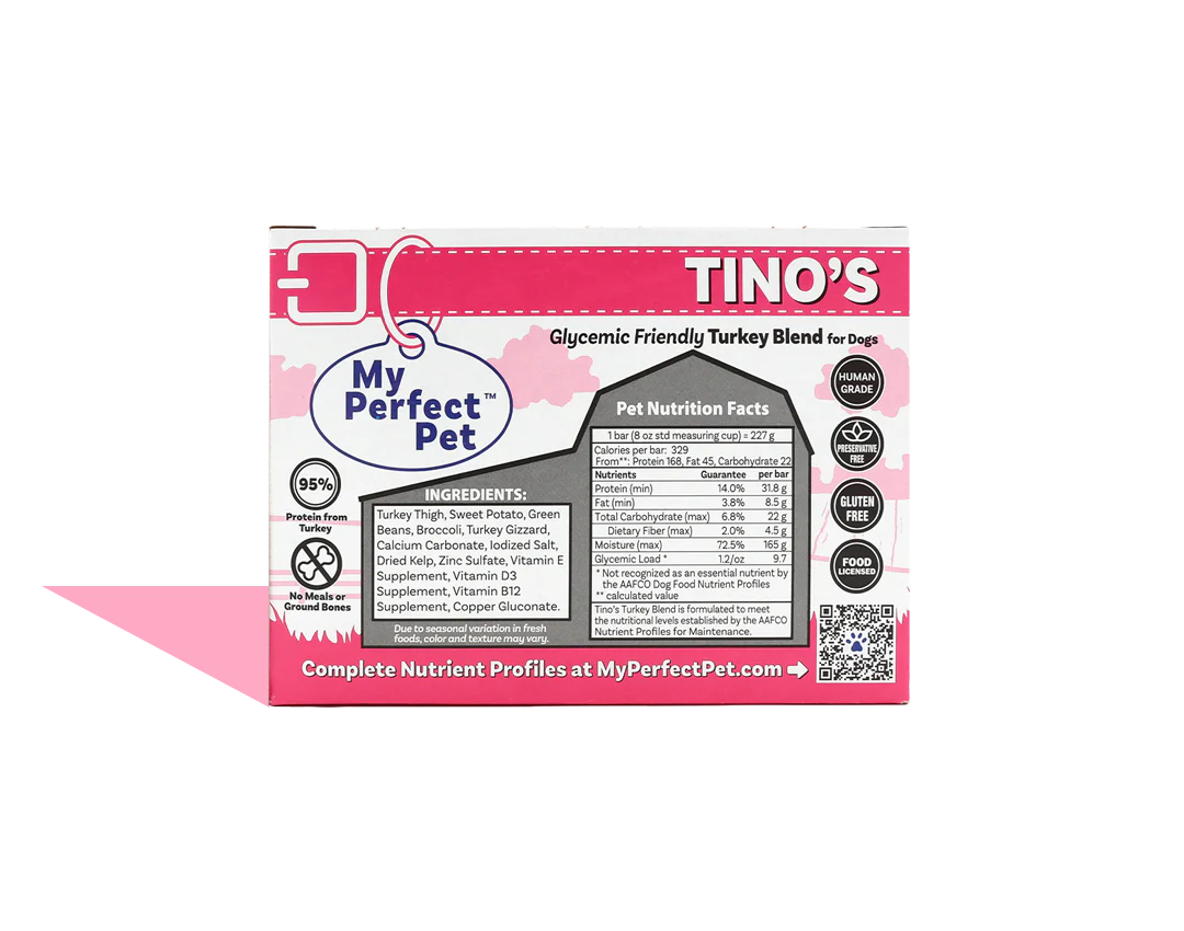 My Perfect Pet Tino's Glycemic Friendly Turkey Blend 4LB