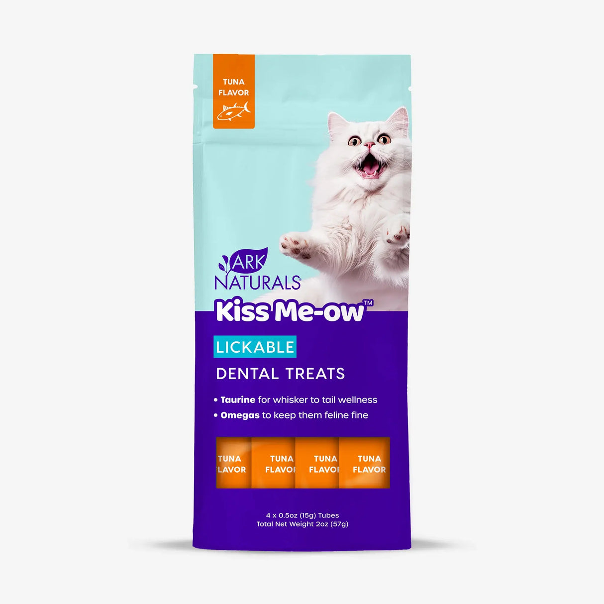 ARK NATURALS CAT KISS ME-OW DENTAL LICK TREATS TUNA 4PK