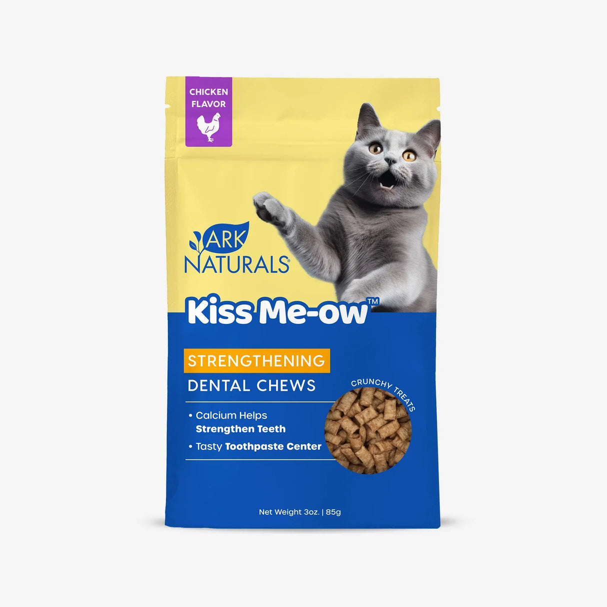 ARK NATURALS CAT KISS ME-OW DENTAL TREATS CLEANING CHICKEN 3OZ