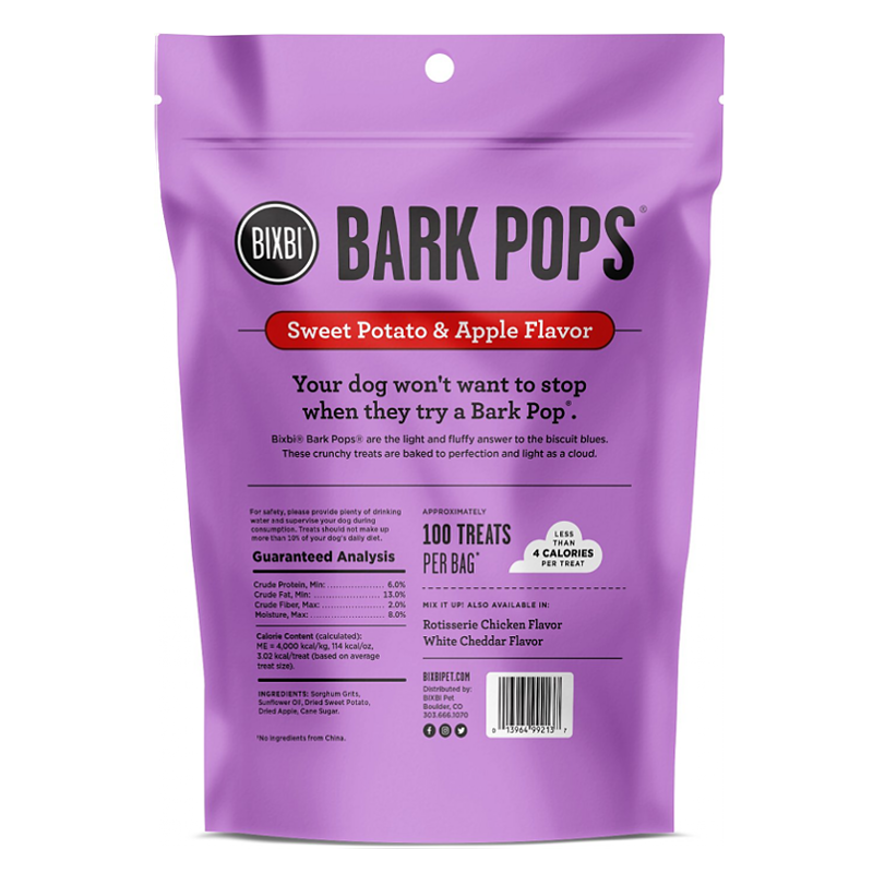 BIXBI BARK POPS SWEET POTATO AND APPLE