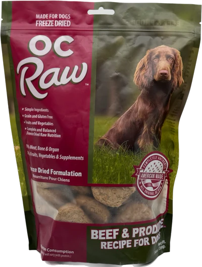 OC RAW FREEZE DRIED BEEF AND PRODUCE