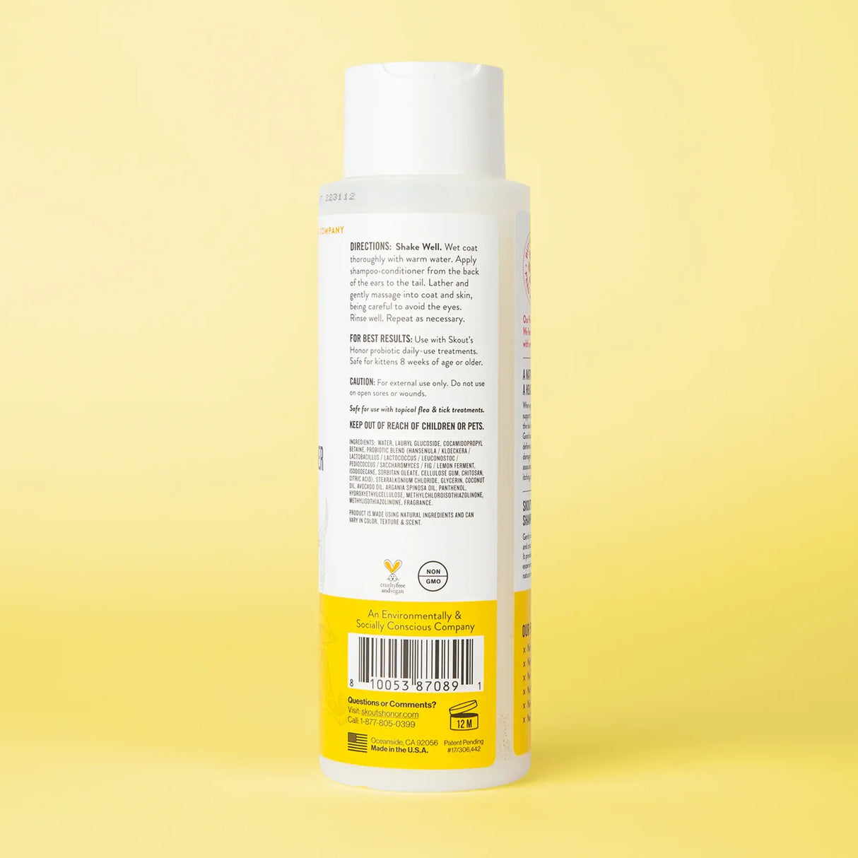 Skout's Honor Probiotic Shampoo+Conditioner for Cats
