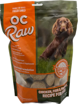 OC RAW FREEZE DRIED CHICKEN, FISH, AND PRODUCE