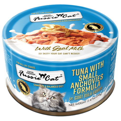 Fussie Cat Tuna with Small Anchovies Formula in Goat Milk Gravy