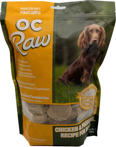 OC RAW FREEZE DRIED CHICKEN AND PRODUCE