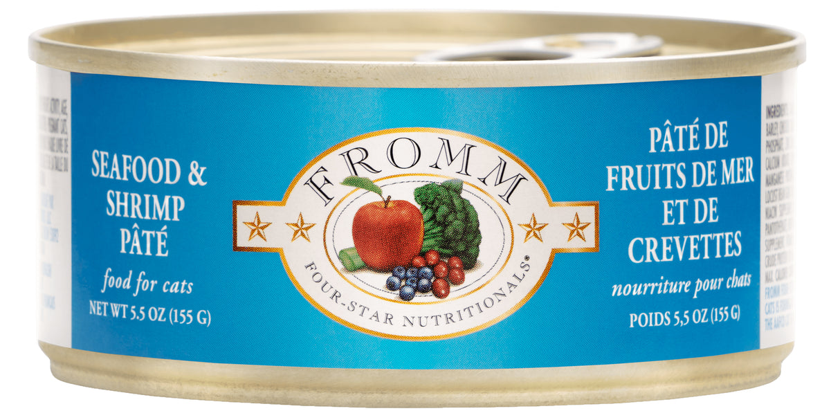 FROMM CAT CAN PATE SEAFOOD AND SHRIMP 5.5OZ