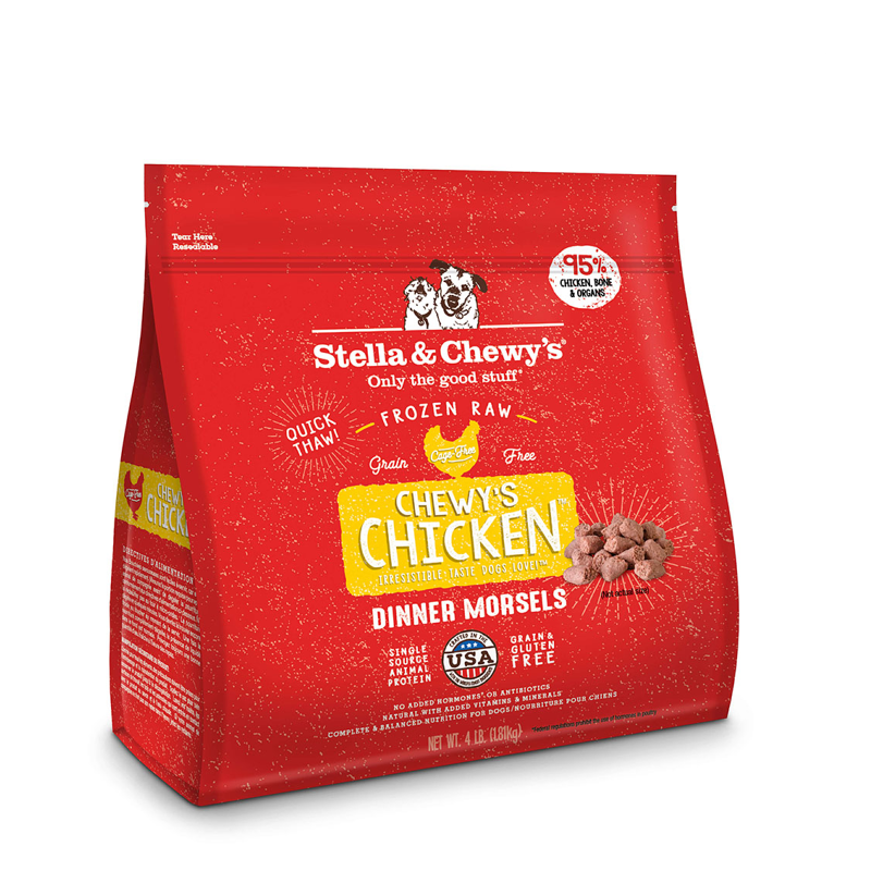 STELLA AND CHEWYS FROZEN RAW MORSELS 4LB CHEWYS CHICKEN