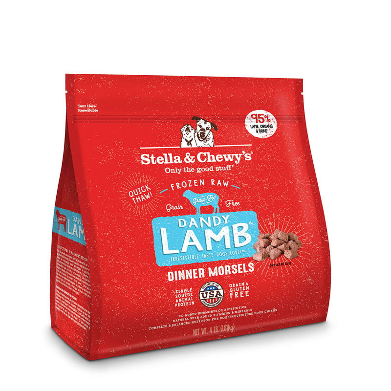 STELLA AND CHEWYS FROZEN RAW MORSELS 4LB DANDY LAMB