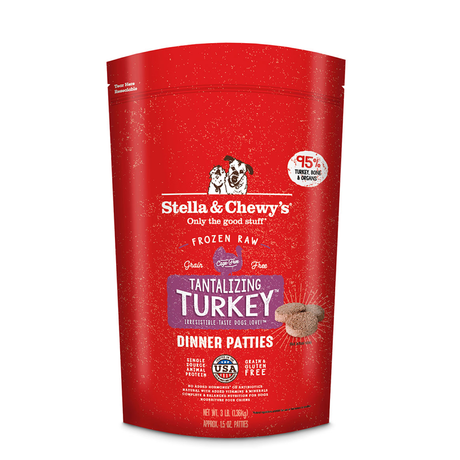 STELLA AND CHEWYS FROZEN RAW PATTIES TANTALIZING TURKEY