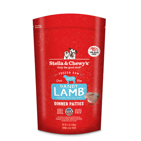 STELLA AND CHEWYS FROZEN RAW PATTIES DANDY LAMB