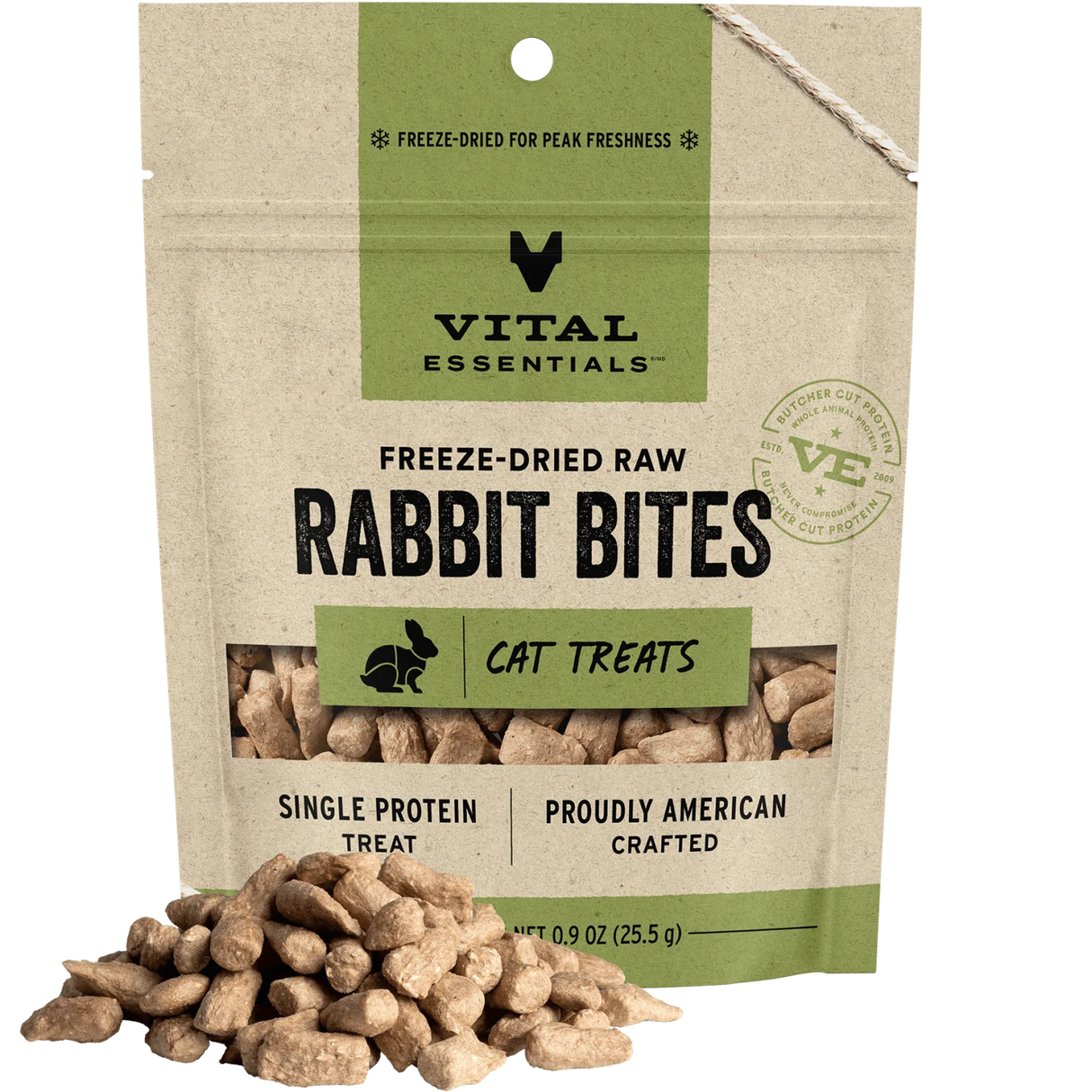 VITAL ESSENTIALS FREEZE-DRIED RABBIT BITES CAT TREATS