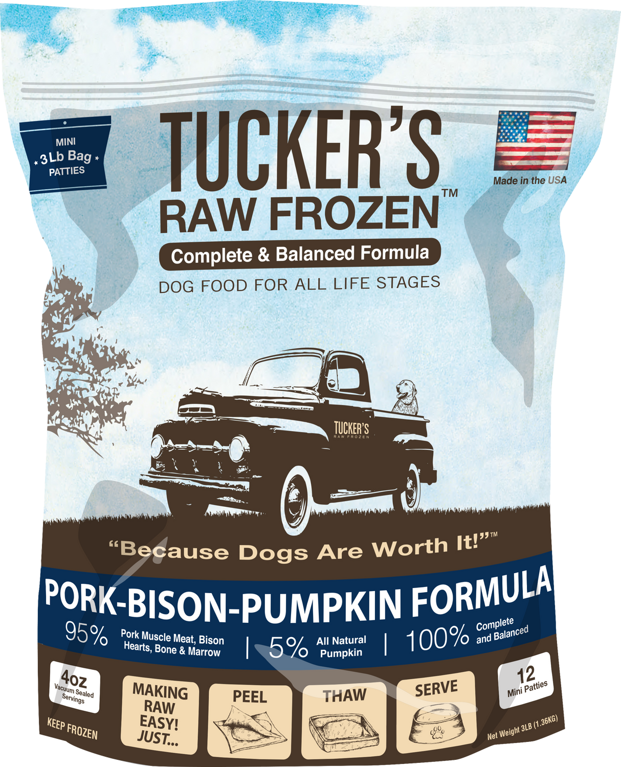 Tucker's Pork, Bison, and Pumpkin Frozen Raw Dog Food