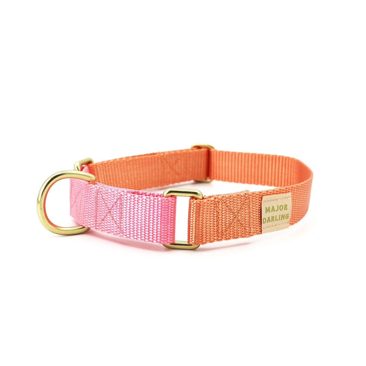 MAJOR DARLING MARTINGALE COLLAR PEACH AND PINK