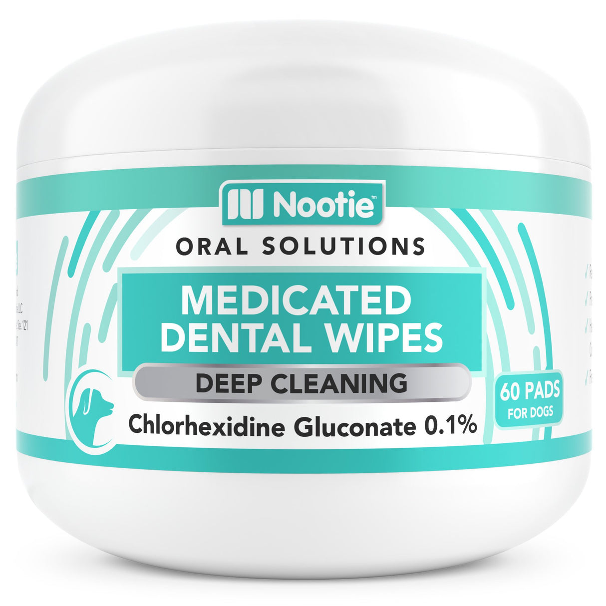 Nootie Medicated Dental Wipes for Dogs