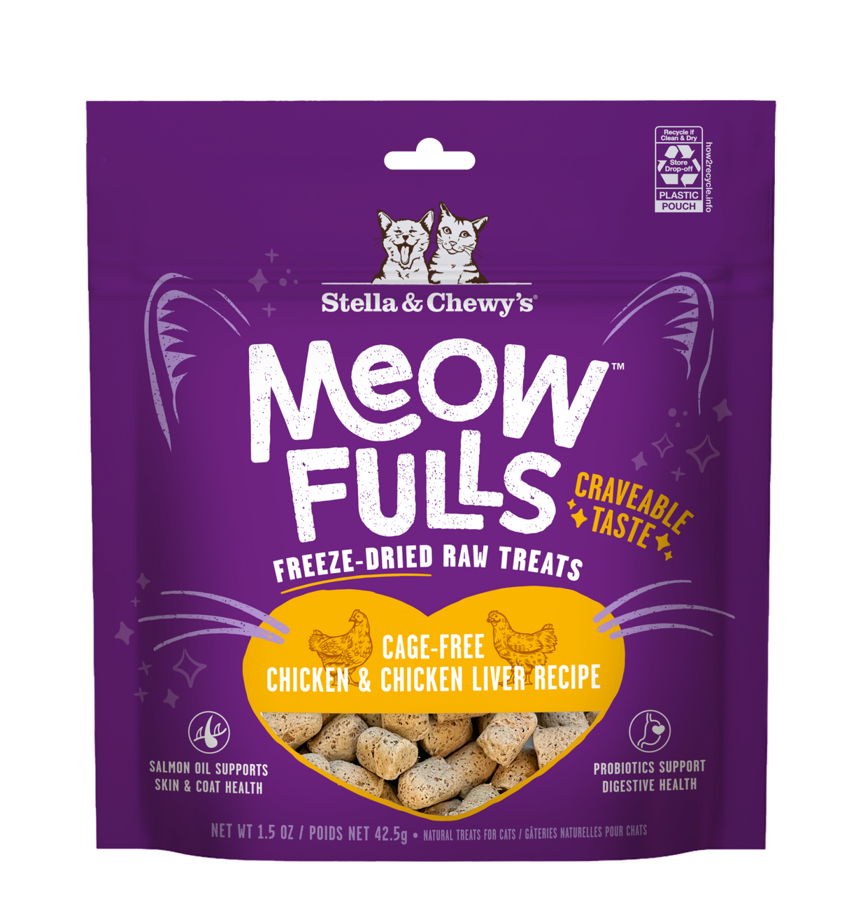 STELLA AND CHEWYS CAT MEOWFULLS FD TREATS CHICKEN/CHICKEN LIVER 1.5OZ