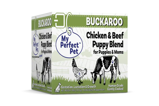 MY PERFECT PET FROZEN DOG BUCKAROO CHICKEN AND BEEF PUPPY 4LB