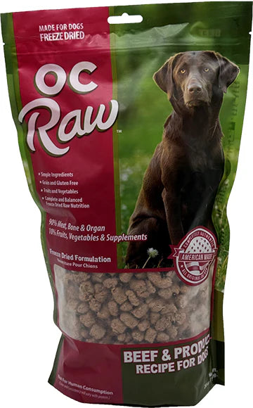OC RAW FREEZE DRIED BEEF AND PRODUCE