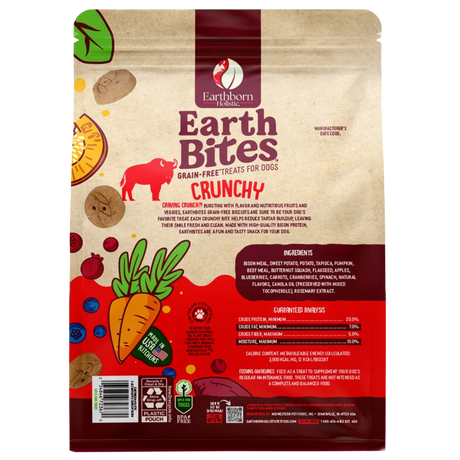 Earthborn EarthBites Crunchy Bison Meal Recipe Dog Treats