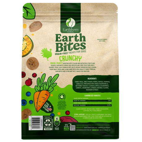 Earthborn EarthBites Crunchy Turkey Meal Recipe Dog Treats