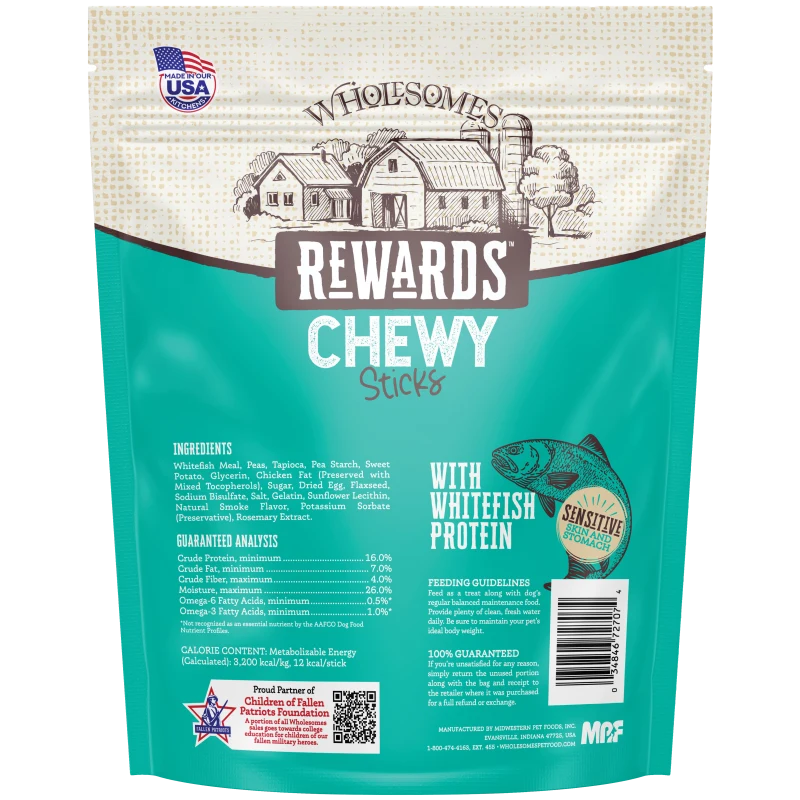 Wholesomes Rewards Chewy Whitefish Sticks