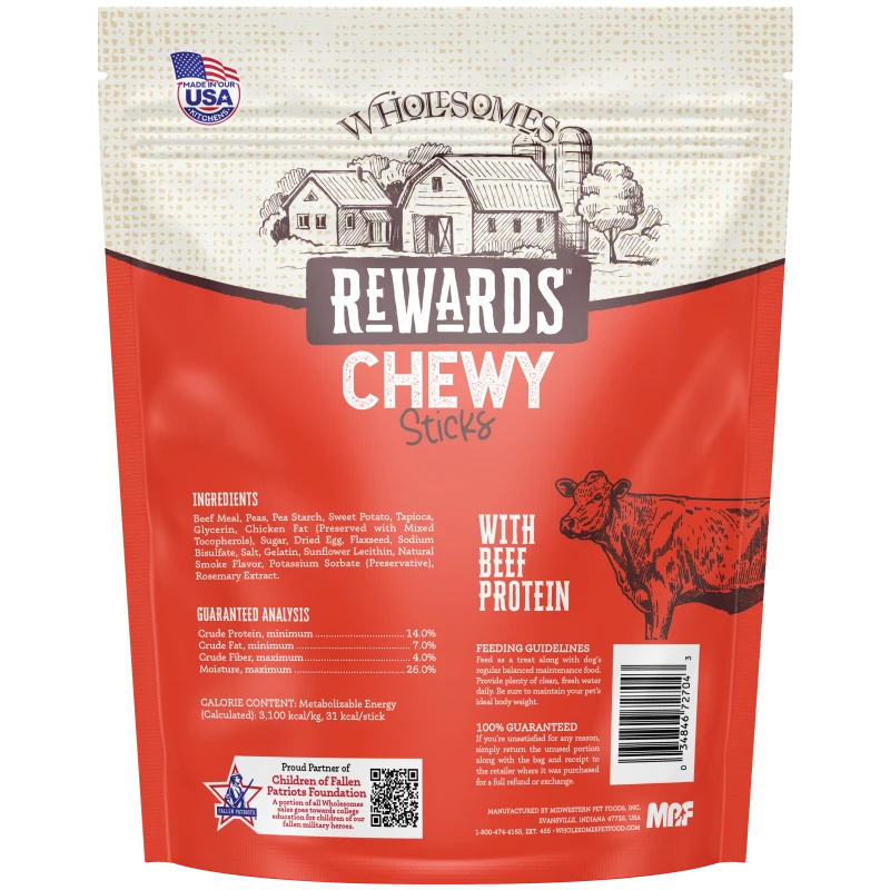 Wholesomes Rewards Chewy Beef Sticks