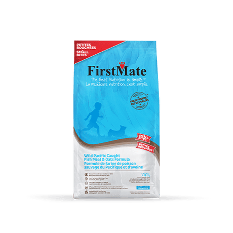 FirstMate Wild Pacific caught fish and oats small bites pet food pouch bag