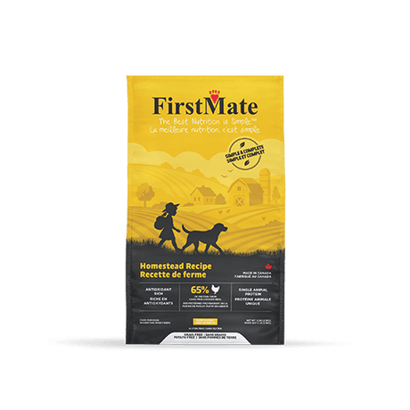 FirstMate Homestead recipe dog food pouch with chicken and turkey blend