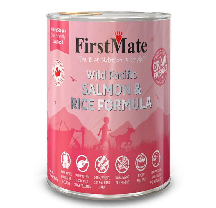 FIRSTMATE DOG CAN SALMON AND RICE 12OZ
