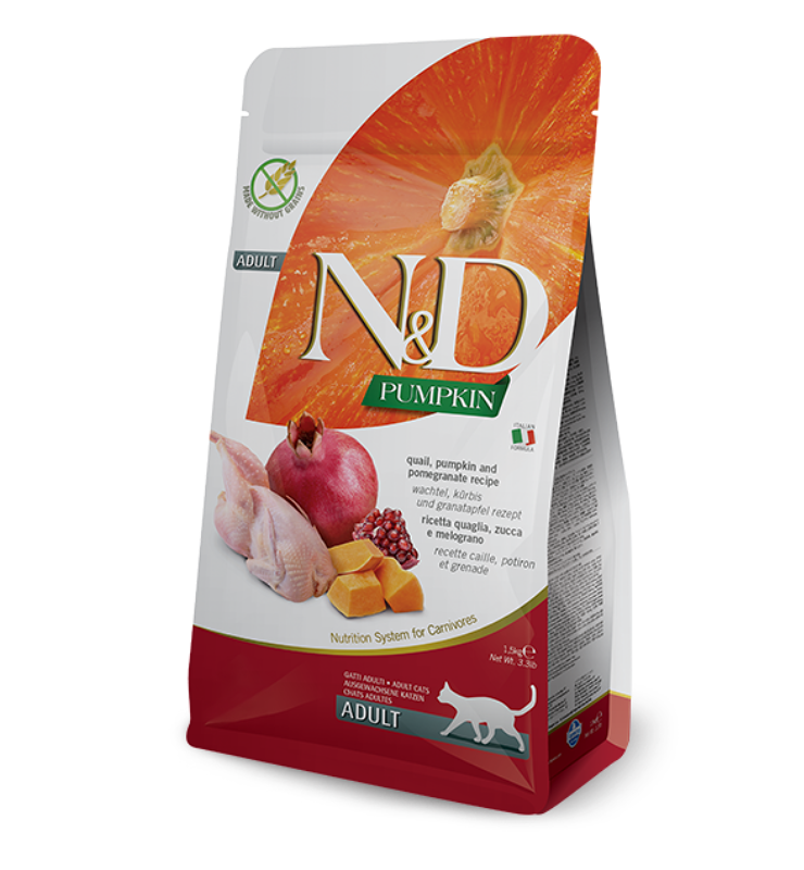 FARMINA N&D CAT ADULT QUAIL AND PUMPKIN 3.3LB