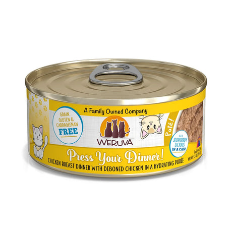 Wet cat food can, chicken breast dinner pate, grain-free, with pull-tab lid