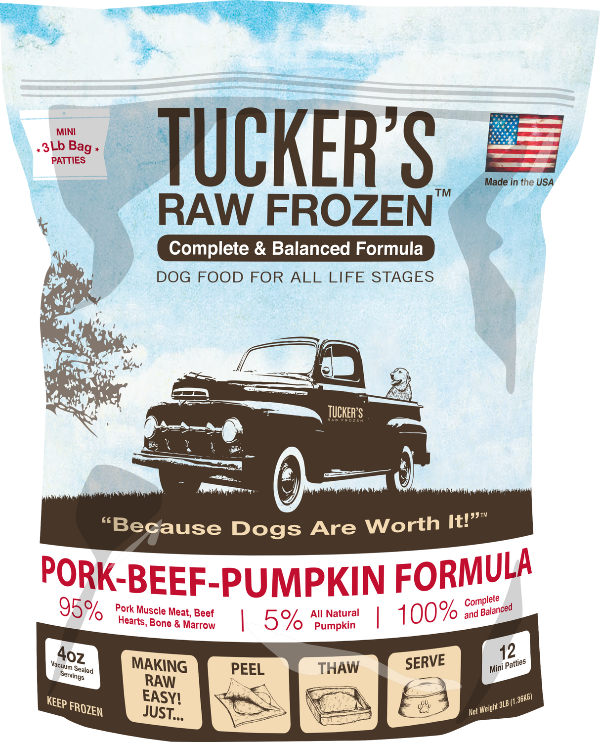 Tucker's Pork, Beef, and Pumpkin Frozen Raw Dog Food