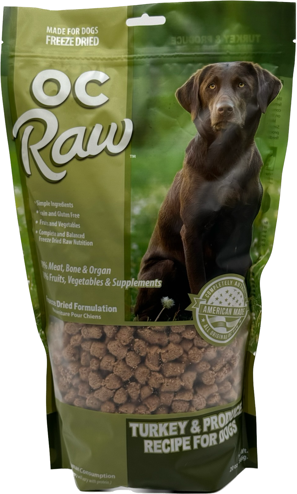 OC RAW FREEZE DRIED TURKEY AND PRODUCE