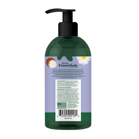 TropiClean Essentials Shea Butter Shampoo for Dogs, Puppies, and Cats