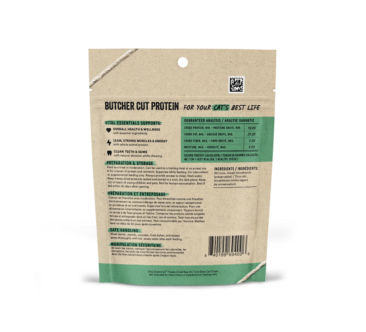 VITAL ESSENTIALS FREEZE-DRIED AHI TUNA BITES CAT TREATS