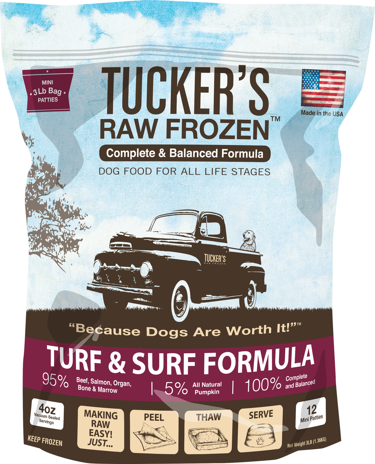 Tucker's Turf & Surf Frozen Raw Food for Dogs