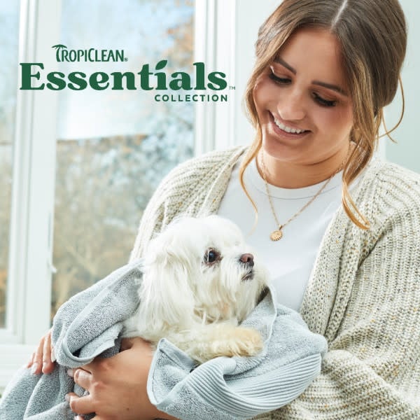 TropiClean Essentials Shea Butter Shampoo for Dogs, Puppies, and Cats