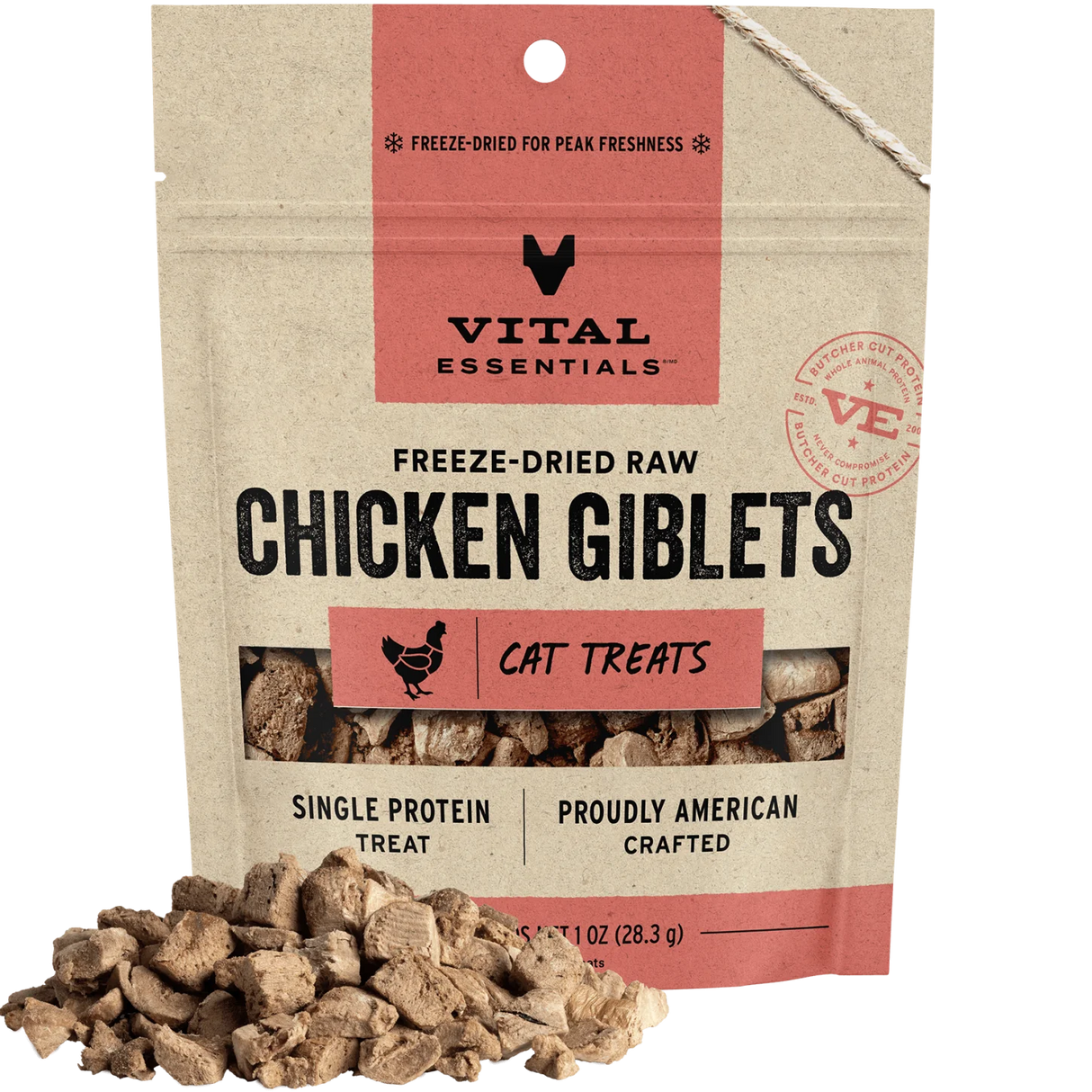 VITAL ESSENTIALS FREEZE-DRIED CHICKEN GIBLETS CAT TREATS