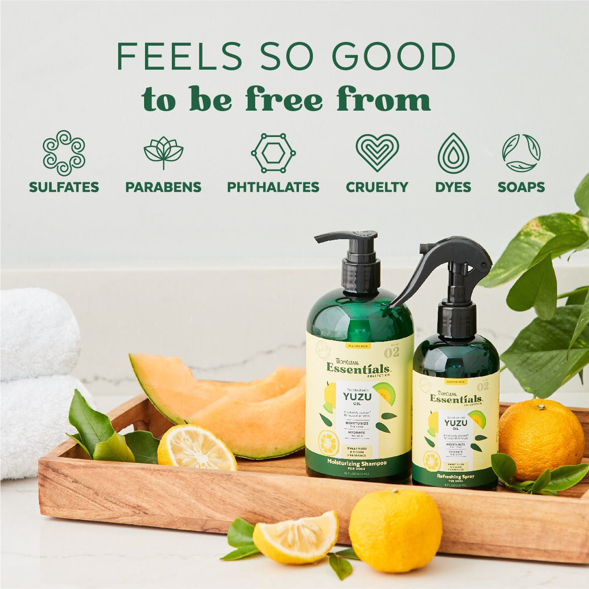 TropiClean Essentials Yuzu Fruit Shampoo for Dogs