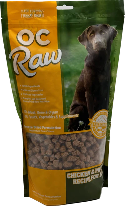 OC RAW FREEZE DRIED CHICKEN AND PRODUCE