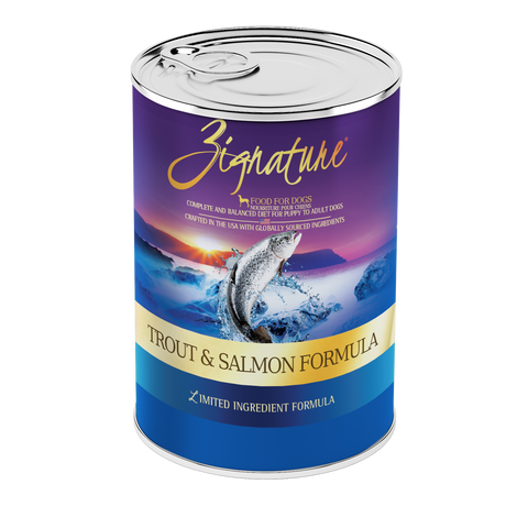 ZIGNATURE DOG TROUT AND SALMON CAN 13OZ